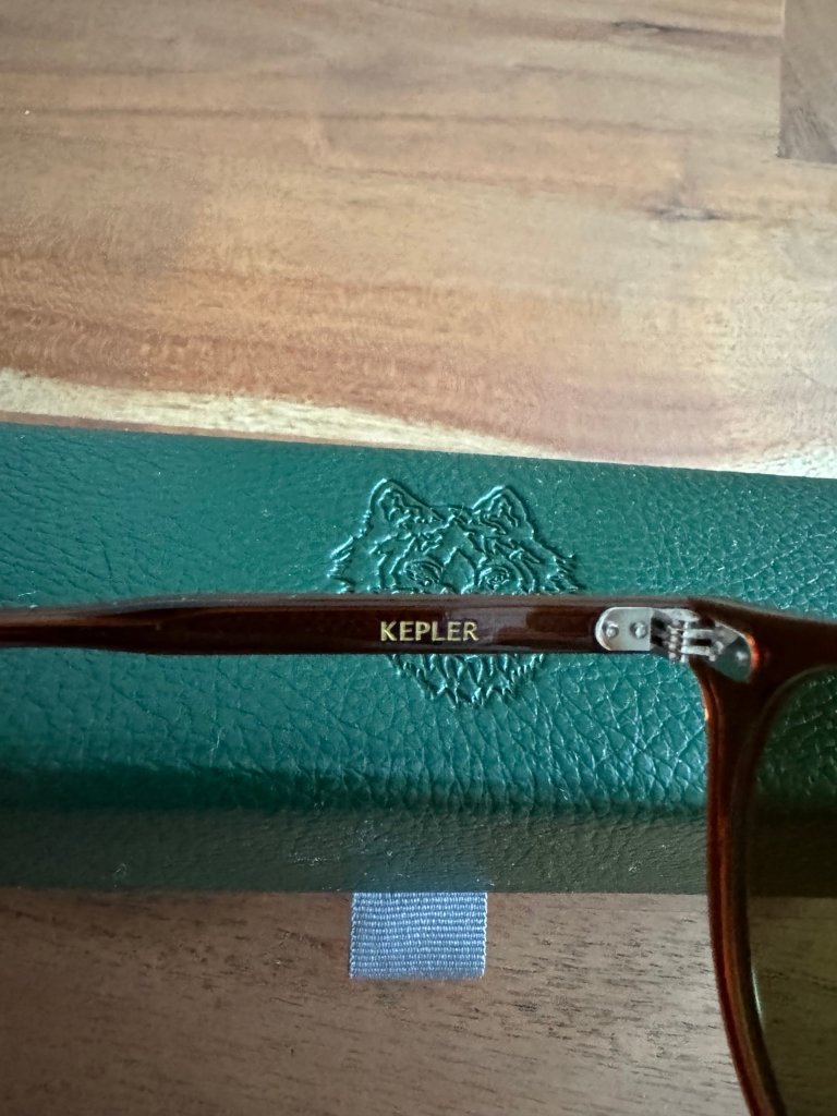 Johann Wolff Kepler Brown Sunglasses With Green Case & Cloth — image 4 of 6